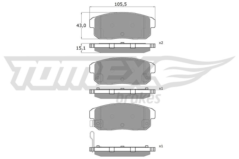 TOMEX Brakes TX 17-97 Brake Pad Set, disc brake