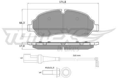 Brake Pad Set, disc brake TOMEX Brakes TX 18-04