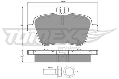 Brake Pad Set, disc brake TOMEX Brakes TX 18-08
