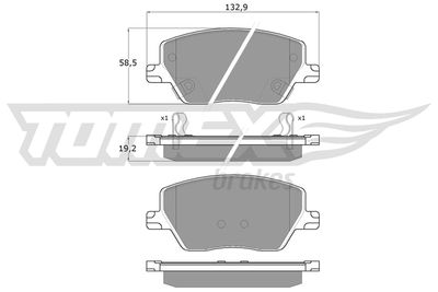 Brake Pad Set, disc brake TOMEX Brakes TX 18-09