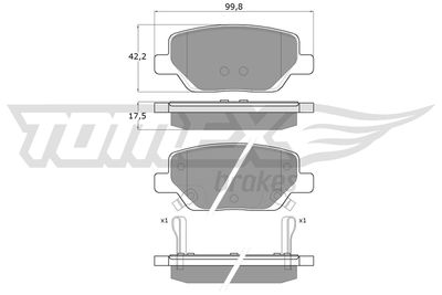 Brake Pad Set, disc brake TOMEX Brakes TX 18-20