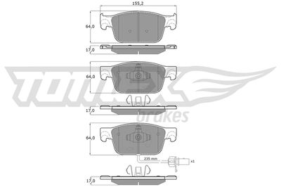 Brake Pad Set, disc brake TOMEX Brakes TX 18-21