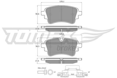 Brake Pad Set, disc brake TOMEX Brakes TX 18-231