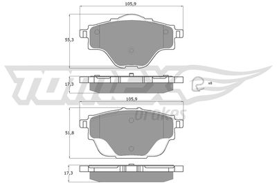 Brake Pad Set, disc brake TOMEX Brakes TX 18-37