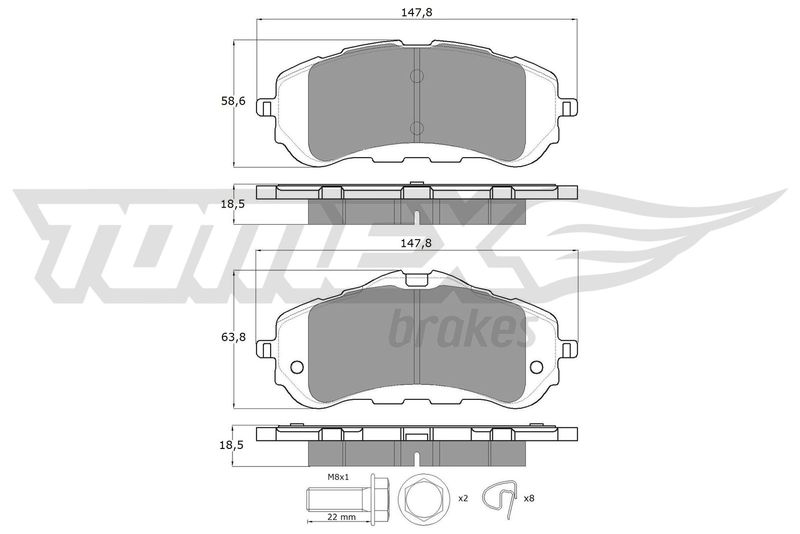 TOMEX Brakes TX 18-38 Brake Pad Set, disc brake