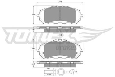 Brake Pad Set, disc brake TOMEX Brakes TX 18-38