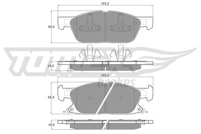 Brake Pad Set, disc brake TOMEX Brakes TX 18-39
