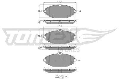 Brake Pad Set, disc brake TOMEX Brakes TX 18-53