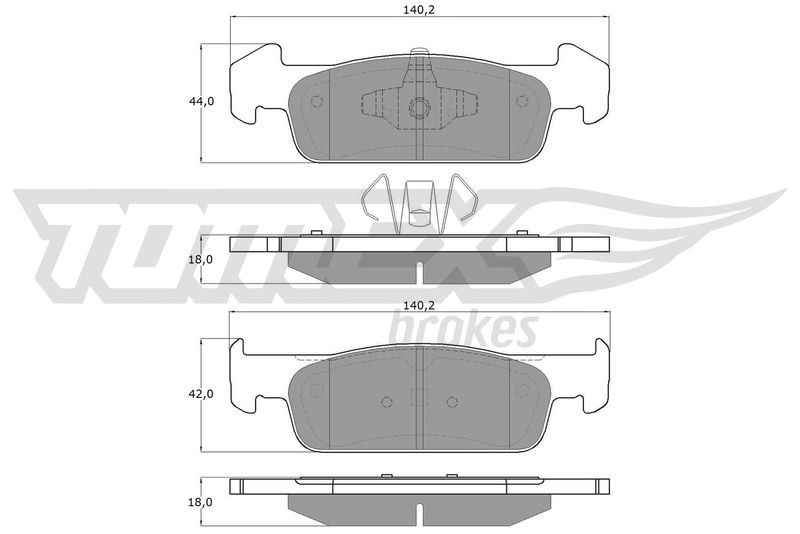 TOMEX Brakes TX 18-62 Brake Pad Set, disc brake