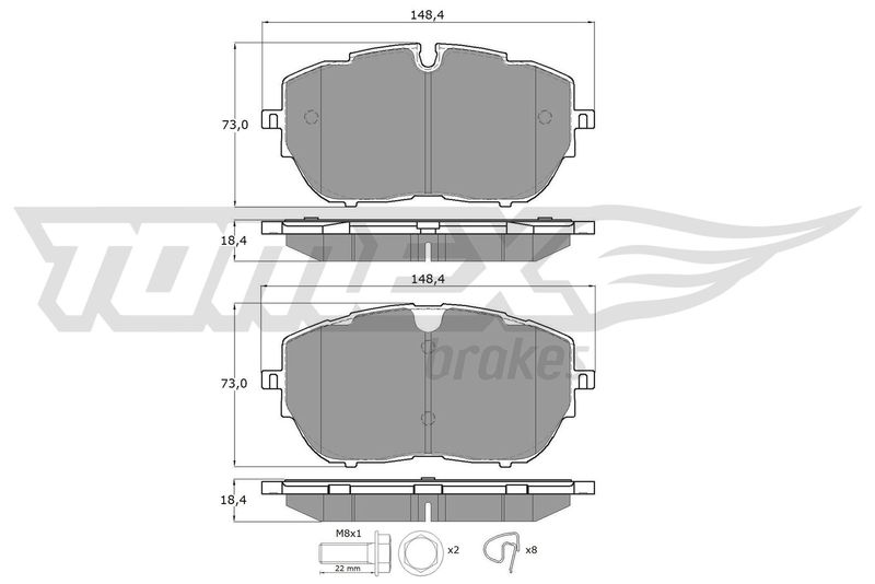 TOMEX Brakes TX 18-65 Brake Pad Set, disc brake
