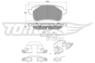 Brake Pad Set, disc brake TOMEX Brakes TX 18-66