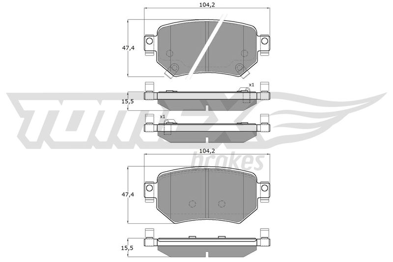 TOMEX Brakes TX 18-70 Brake Pad Set, disc brake