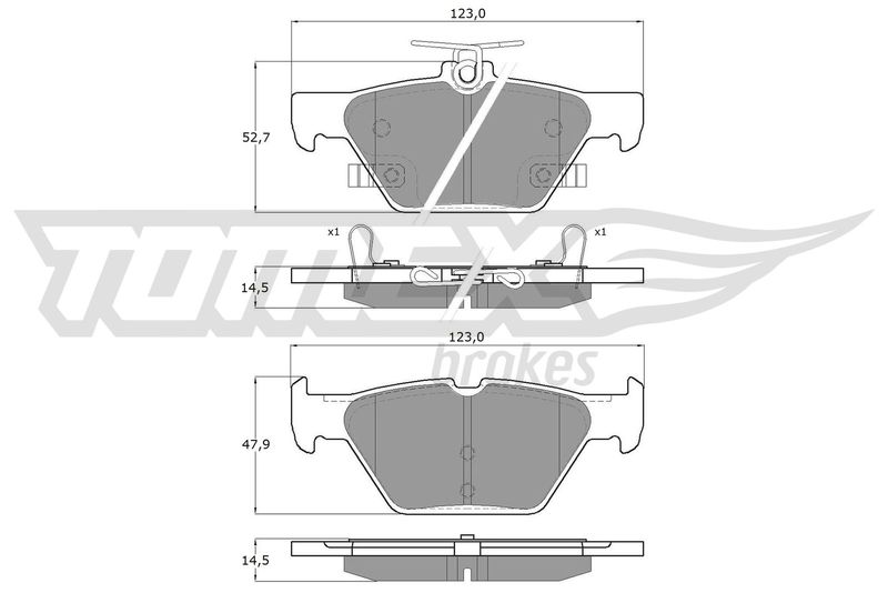 TOMEX Brakes TX 18-71 Brake Pad Set, disc brake