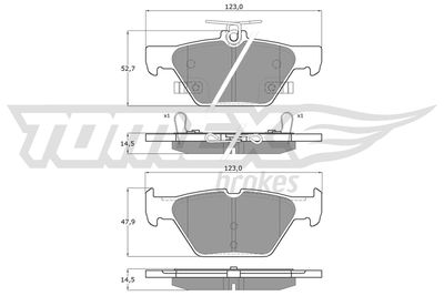 Brake Pad Set, disc brake TOMEX Brakes TX 18-71