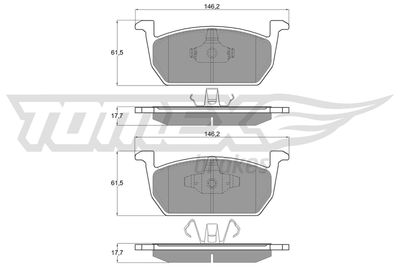Brake Pad Set, disc brake TOMEX Brakes TX 18-73