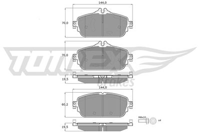 Brake Pad Set, disc brake TOMEX Brakes TX 18-74