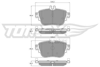 Brake Pad Set, disc brake TOMEX Brakes TX 18-76