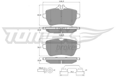 Brake Pad Set, disc brake TOMEX Brakes TX 18-78