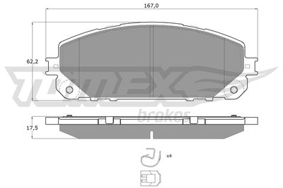 Brake Pad Set, disc brake TOMEX Brakes TX 18-80