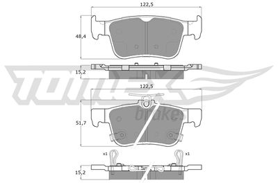 Brake Pad Set, disc brake TOMEX Brakes TX 18-871