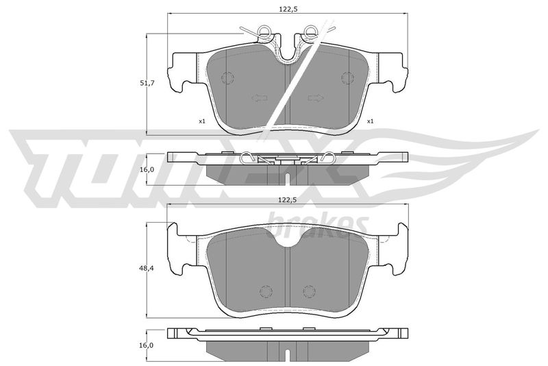 TOMEX Brakes TX 18-872 Brake Pad Set, disc brake