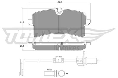 Brake Pad Set, disc brake TOMEX Brakes TX 18-88