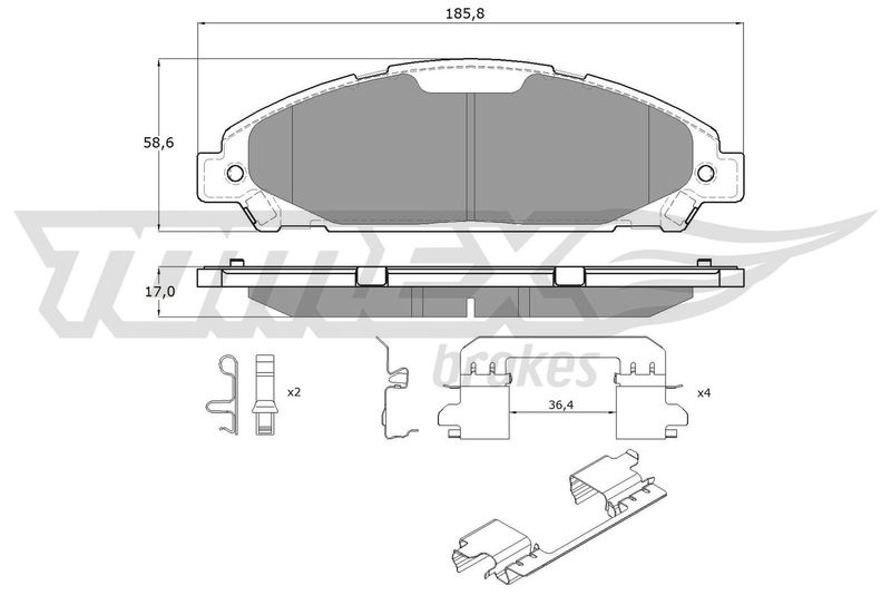 TOMEX Brakes TX 18-96 Brake Pad Set, disc brake