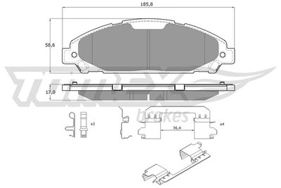 Brake Pad Set, disc brake TOMEX Brakes TX 18-96