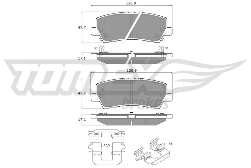 TOMEX Brakes TX 18-97 Brake Pad Set, disc brake