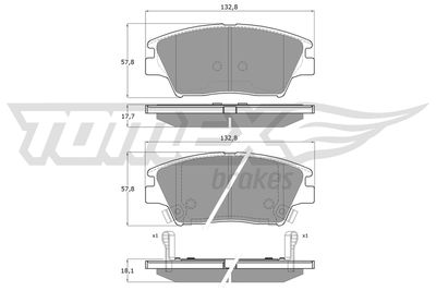 Brake Pad Set, disc brake TOMEX Brakes TX 19-01
