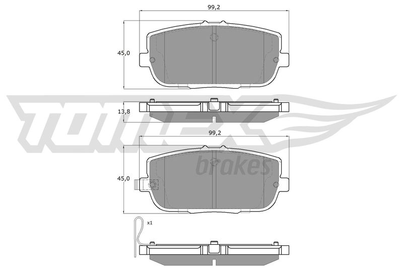 TOMEX Brakes TX 19-03 Brake Pad Set, disc brake