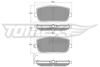 Brake Pad Set, disc brake TOMEX Brakes TX 19-03