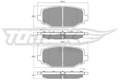Brake Pad Set, disc brake TOMEX Brakes TX 19-05