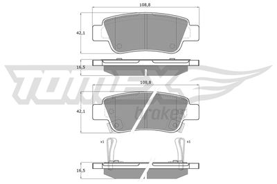 Brake Pad Set, disc brake TOMEX Brakes TX 19-07