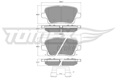 Brake Pad Set, disc brake TOMEX Brakes TX 19-12