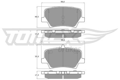 Brake Pad Set, disc brake TOMEX Brakes TX 19-17
