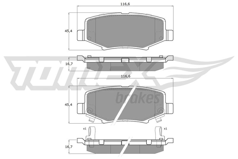 TOMEX Brakes TX 19-21 Brake Pad Set, disc brake