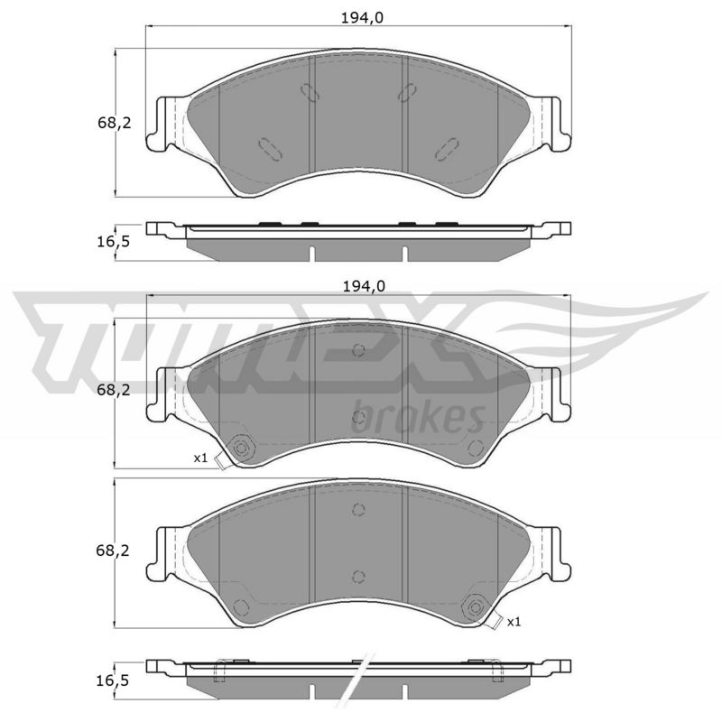 TOMEX Brakes TX 19-22 Brake Pad Set, disc brake