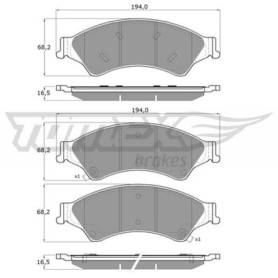 Brake Pad Set, disc brake TOMEX Brakes TX 19-22
