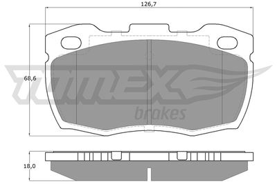 Brake Pad Set, disc brake TOMEX Brakes TX 19-23