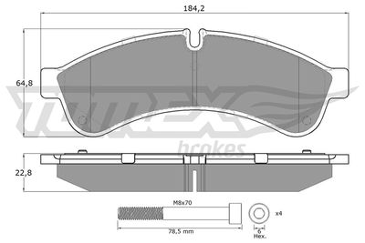 Brake Pad Set, disc brake TOMEX Brakes TX 19-30