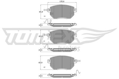 Brake Pad Set, disc brake TOMEX Brakes TX 19-39