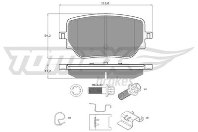 Brake Pad Set, disc brake TOMEX Brakes TX 19-49