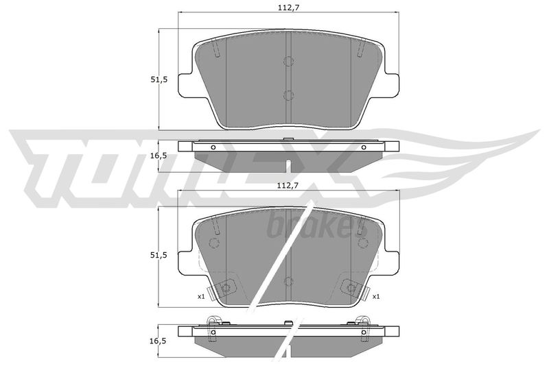 TOMEX Brakes TX 19-61 Brake Pad Set, disc brake