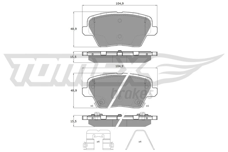 TOMEX Brakes TX 19-62 Brake Pad Set, disc brake