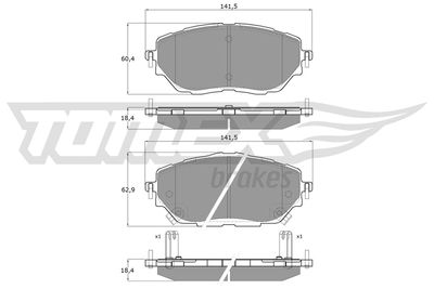 Brake Pad Set, disc brake TOMEX Brakes TX 19-63