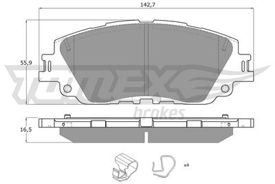 Brake Pad Set, disc brake TOMEX Brakes TX 19-64