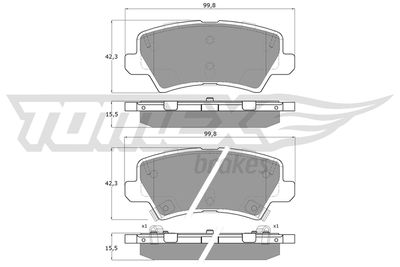 Brake Pad Set, disc brake TOMEX Brakes TX 19-67