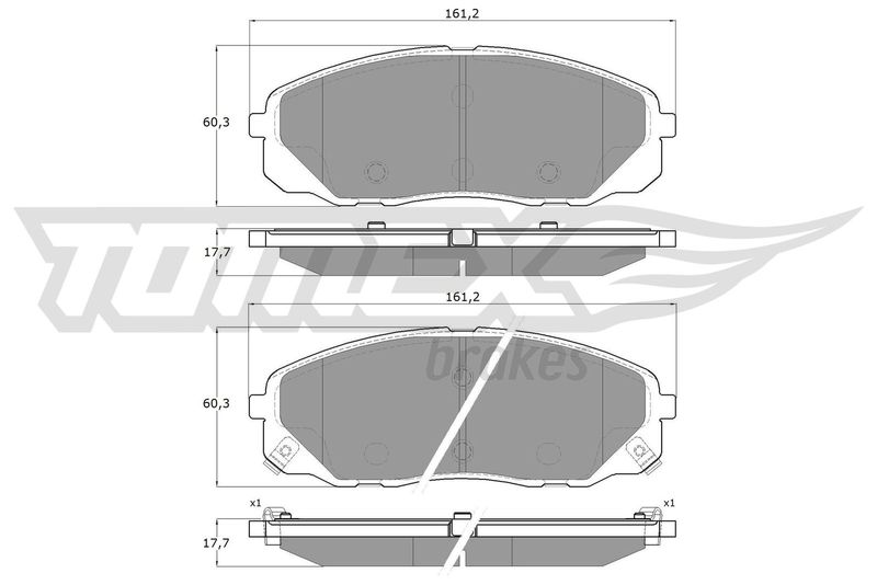 TOMEX Brakes TX 19-68 Brake Pad Set, disc brake