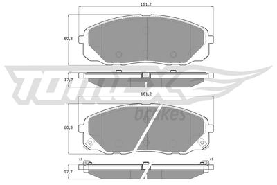Brake Pad Set, disc brake TOMEX Brakes TX 19-68